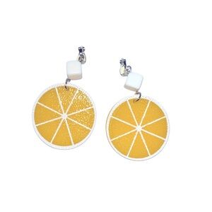 Fun Citrus Slice clip on Earrings